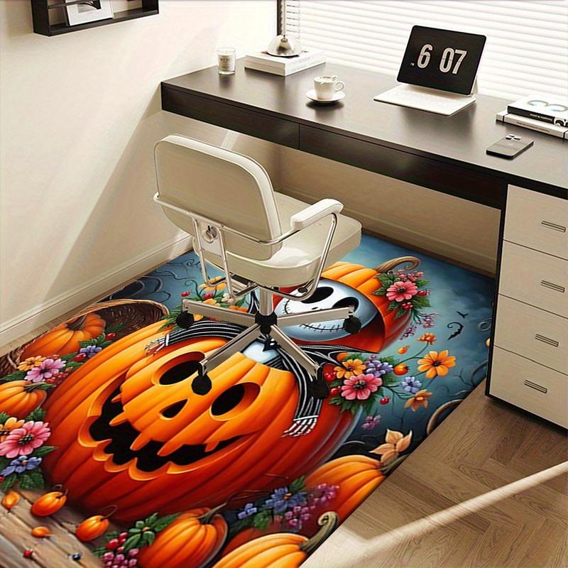 Office Rug Pumpkin Jack Halloween theme 3D Printed Anti-Slip Rug-Machine Washable for Living Room