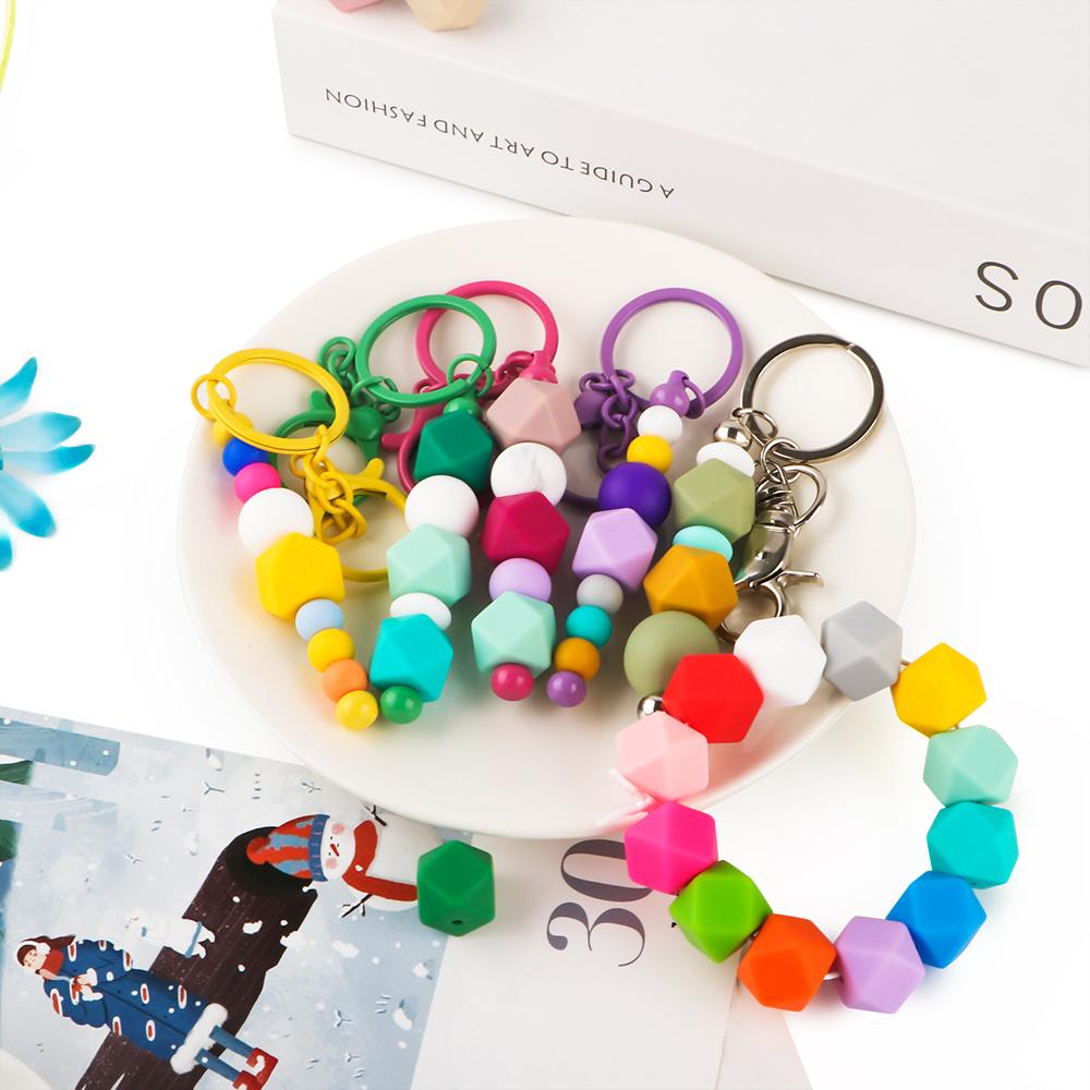 10Pcs 14mm Printed Hexagon Silicone Beads Leopard Bead For Jewelry Making DIY Beadable Pen Keychain Bracelet Accessories