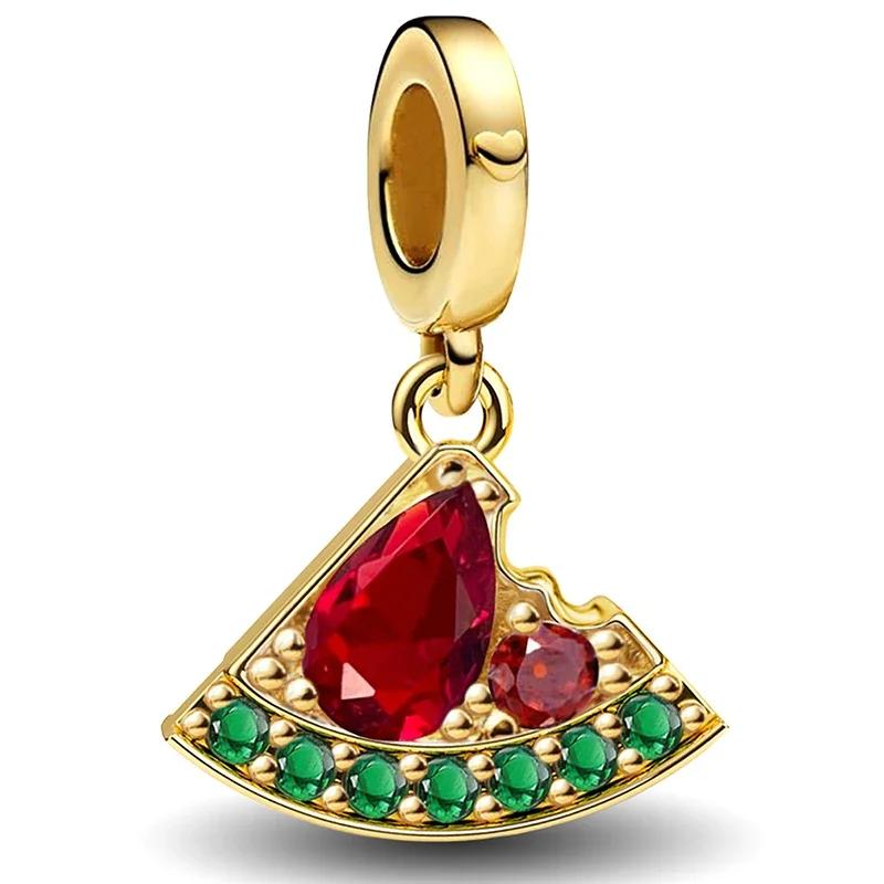 Kupfermetall, goldene Serie, Frucht-Glühwürmchen-Charm-Perlen, Komponenten für DIY-Armbandbastelarbeiten, hochwertiger Schmuck