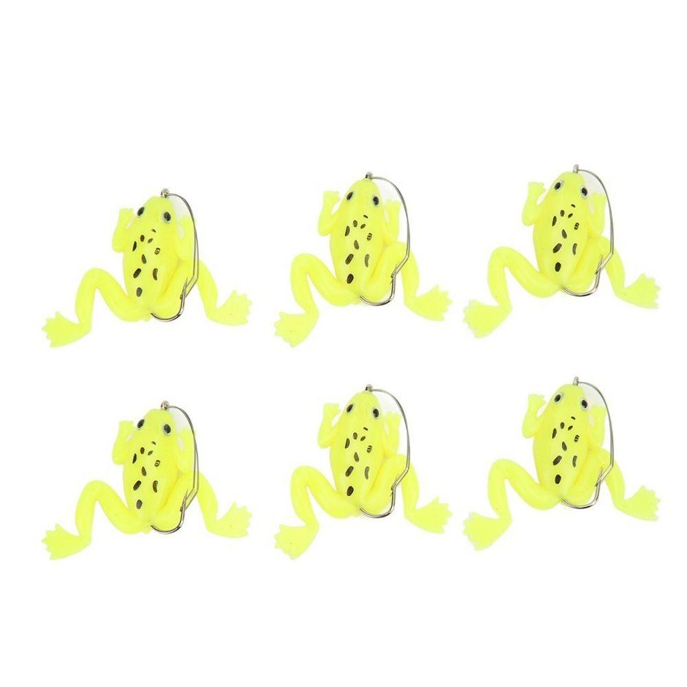 6PCS Durable PVC Frog Lure 4cm/3g Soft Frog Fishing Lures with Hook Lightweight Frog Bait Fishing Accessory