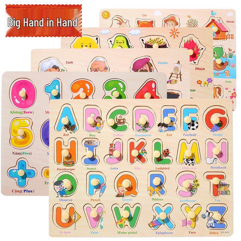 Kids' Early Education Puzzle: Mushroom Nail & Fruit Vegetable Board for Ages 1-3