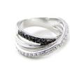 Silverring 'Romy' svart vit (rhodiumpläterad) - 8 mm