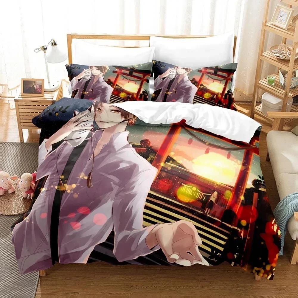 Natsume's Book of Friends Anime 3D Duvet Cover Bedding Set Polyester Pillowcases Quilt Cover Home Decor Gift Twin King Queen