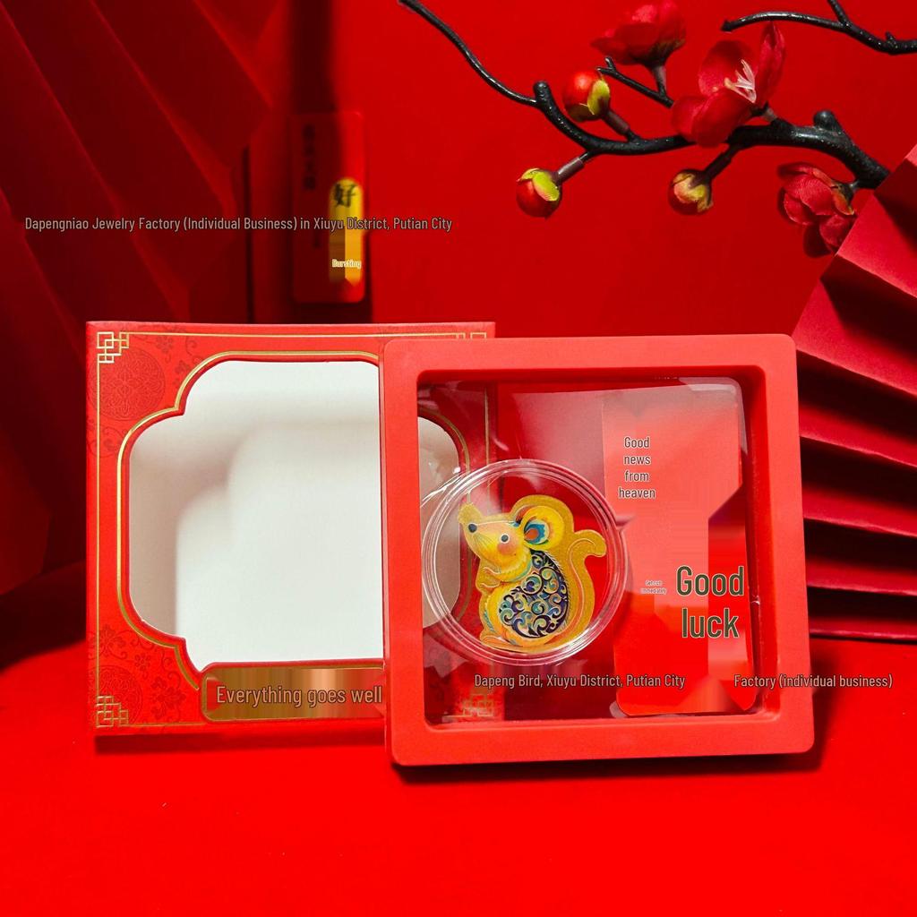 Golden Pure Gold Zodiac Animal Talisman Phone Sticker Set - Colorful Gold Flake Gift for Store Openings