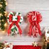 Yousheng Christmas Tree Topper Bow Striped Print Xmas Wreath Gift Bow Christmas Home Indoor Outdoor Decoration