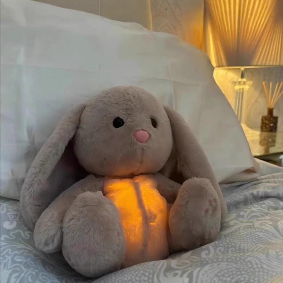 Cross-border Breathing Bear & Otter Stitch: Two-color Sound & Light Plush Animal Doll for Kids