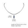 Vnox Men's Stainless Steel Flat Cuban Chain Adjustable Necklace with Square Black Zircon Pendant, Hip Hop Jewelry Gift for Him