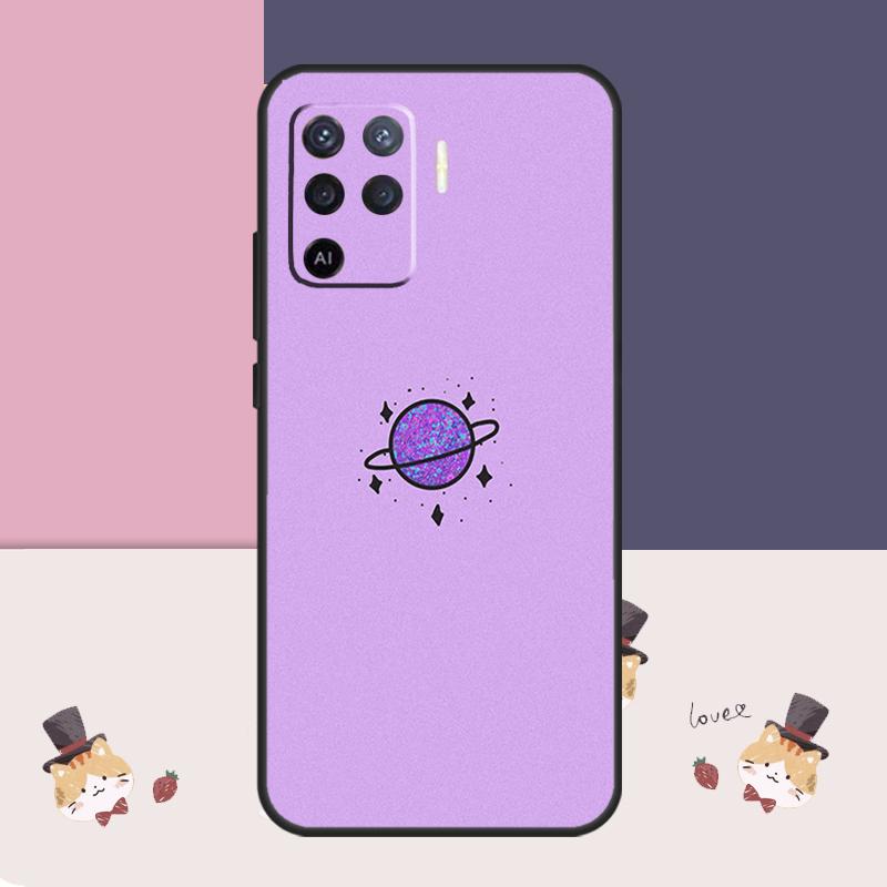 Étui Esthétique Violet Pour Oppo A38 A58 A78 A98 A54 A74 A94 A18 A57 A17 A77 A80 A60 A40 A96 A76 A16 A15 A5 Pro
