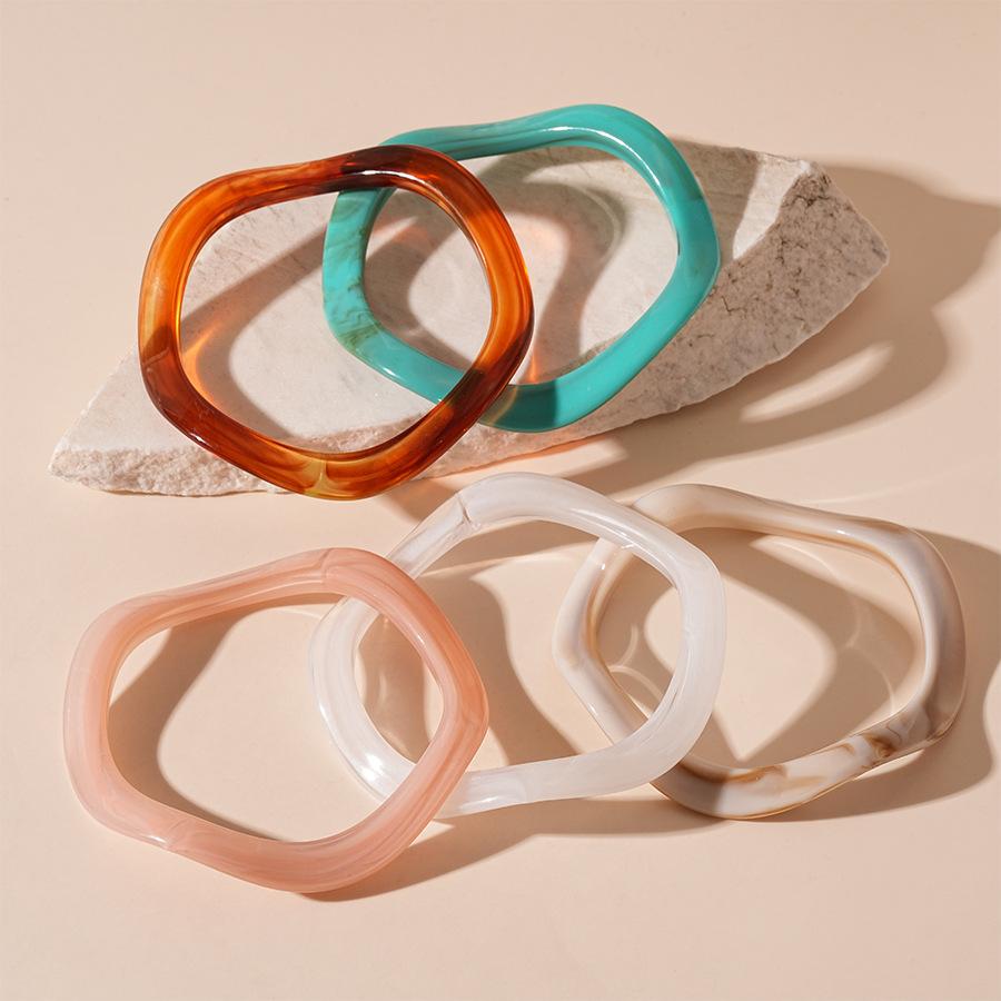 European and American simple acrylic irregular geometric plain ring bracelet retro niche jewelry 