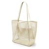 Simple Foldable High-capacity Beach Mesh Bag Women Summer Outdoor Travel Shopping Essential Shoulder Carry Storage Bag Handbag