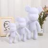 DIY Paint Fluid Rabbit Figure Handmade Pigment Doll Toy White Vinyl Bear Figurine Sculpture House Decoration Table Accessories