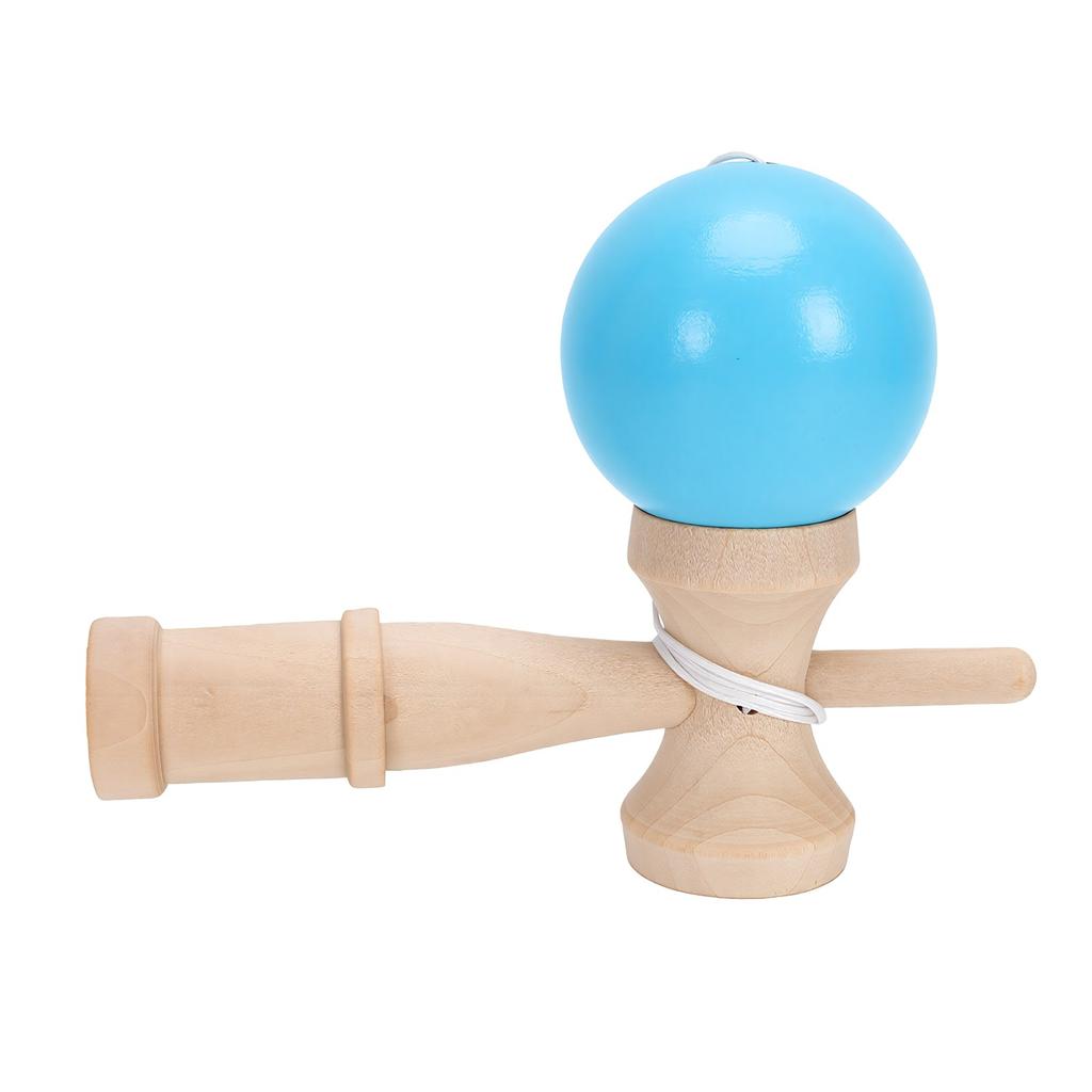 Wooden Kendama Skill Toy Hardwood Cup and Ball Game for Hand Eye Coordination Outdoor Activity Blue