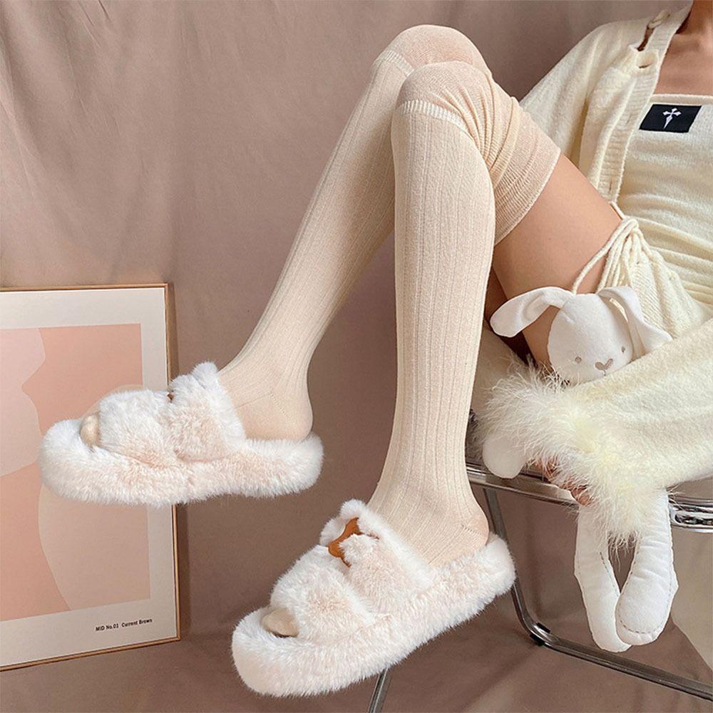 Over The Knee Thigh High Stockings Solid Color Women Hosiery Casual Tall Tube Leggings