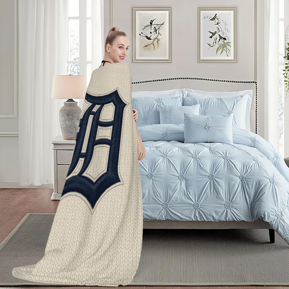 D-Detroit T-Tigers Baseball Blanket Blanket for Couch Sofa Travel Home Hiking Picni Bed Beding Flannel Blanket birthday gift