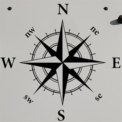 Hoge Kwaliteit 1 Stuks Zwart Kompas Totem Auto Auto Vinyl Motorkap Decal Sticker 50x50cm