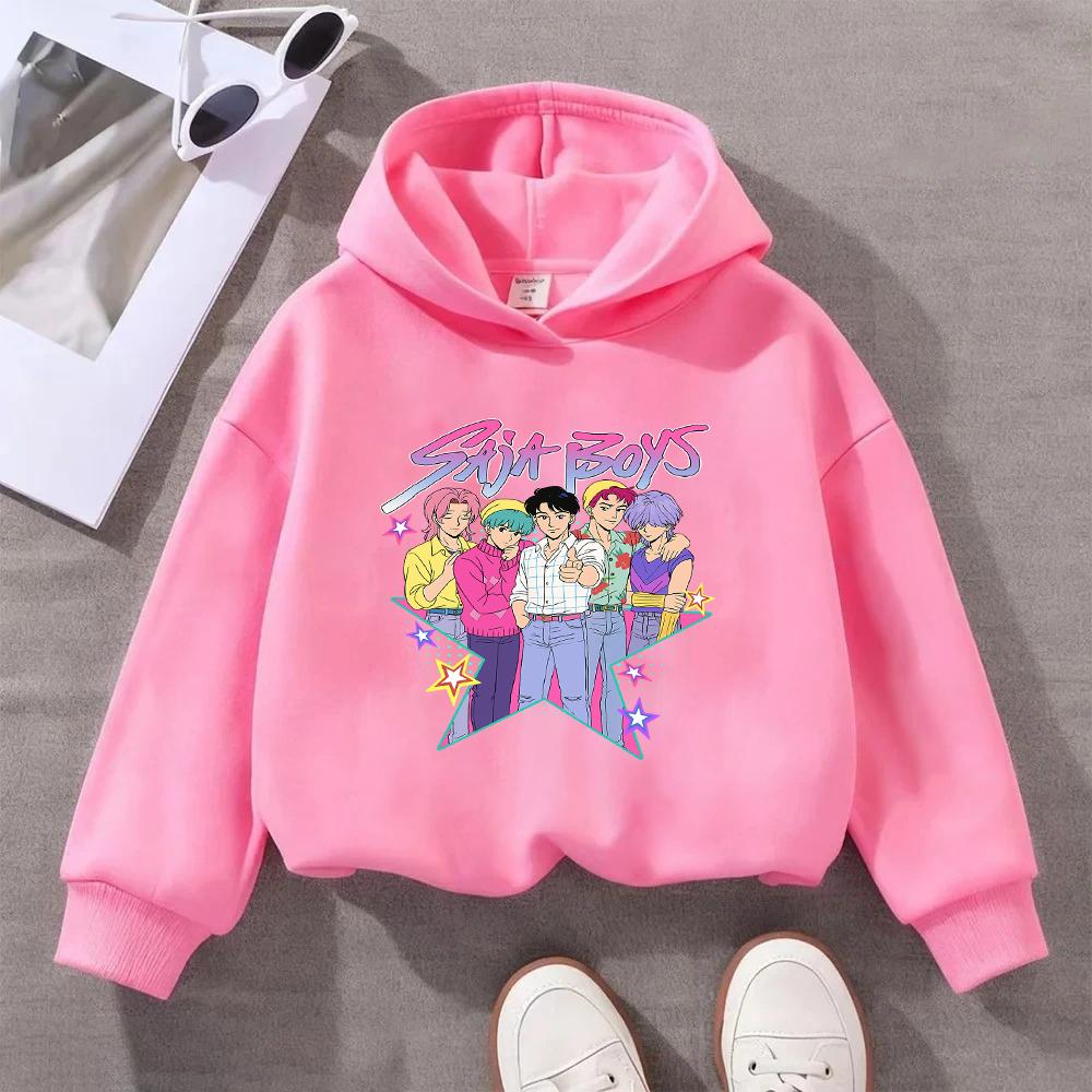 Kids' Sweatshirt Mystery EST 2025 Saji Boys Purple Hair Heart Design Casual Long Sleeve Top for Children