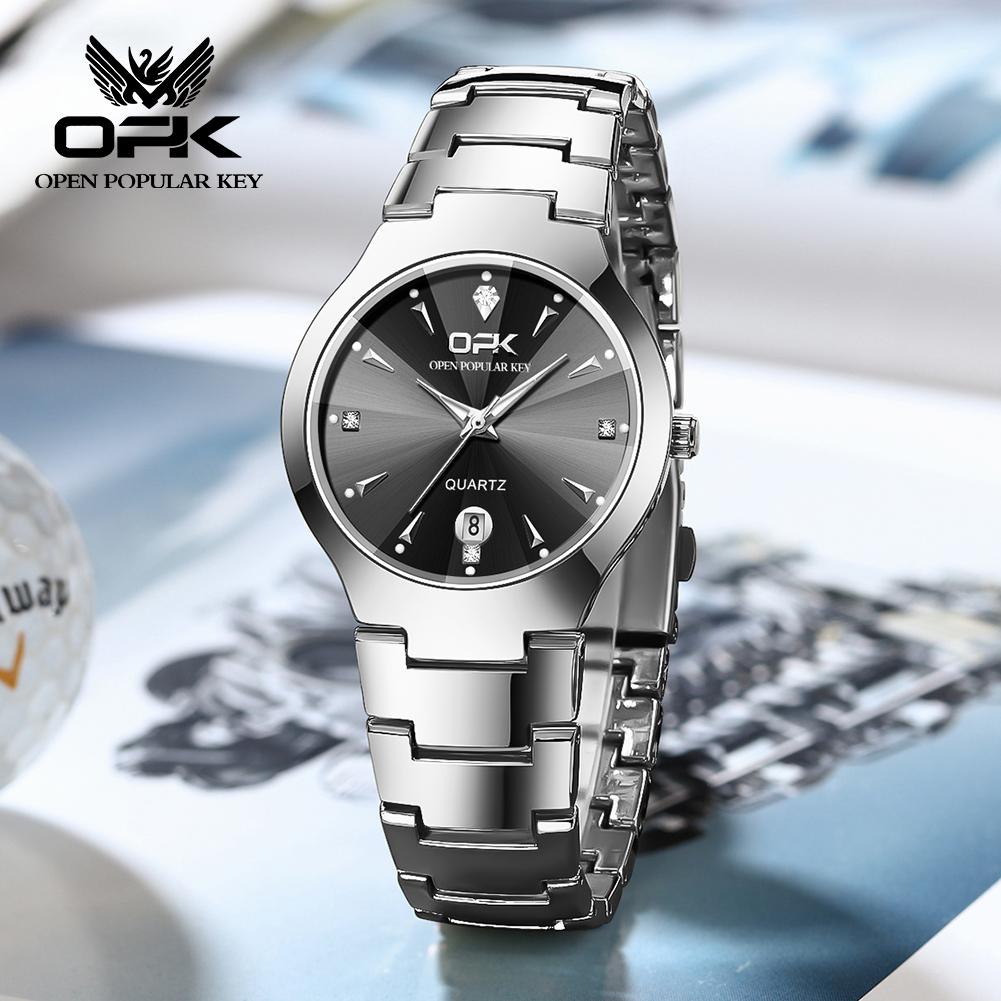 OPK 8105 Classic Luxury Men Women Watches Waterproof Luminous Fashion Quartz Wristwatch Trendy Original Stainless Steel Watch