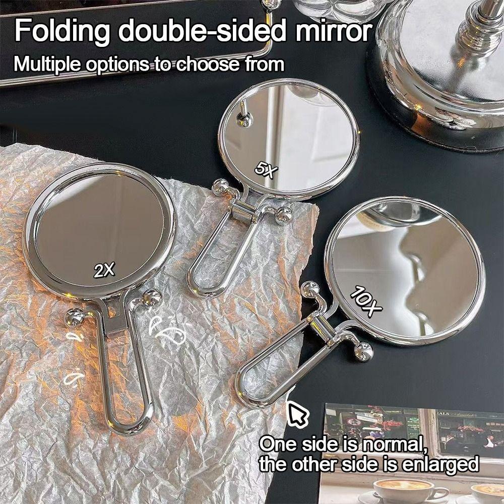 

Round Shape Magnifying Makeup Mirror 2/5/10X Make Up Tools Useful Folding Mirror Dressing Table 2X