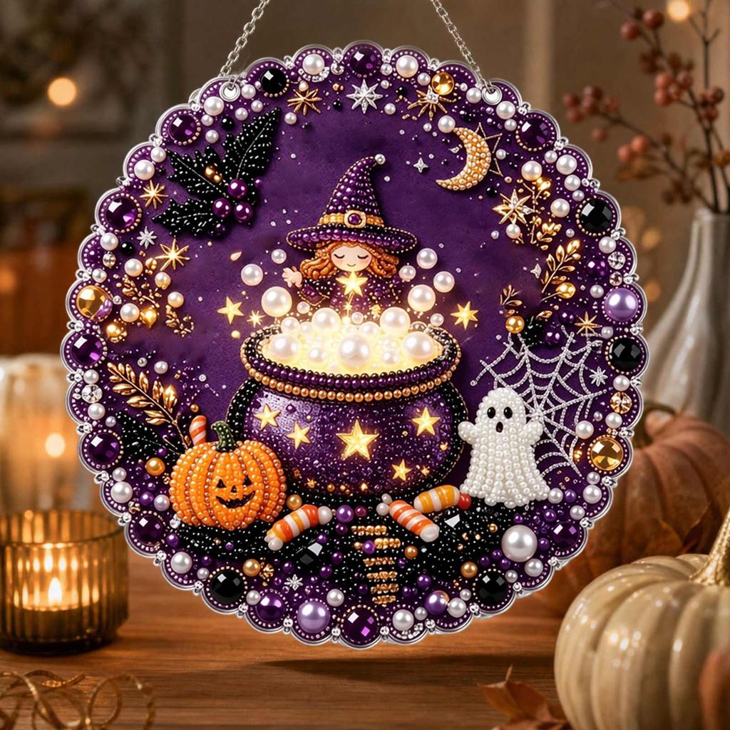 Halloween Acrylmalerei Hängende Ornamente Set - Schilderkit für Heimparty Dekoration