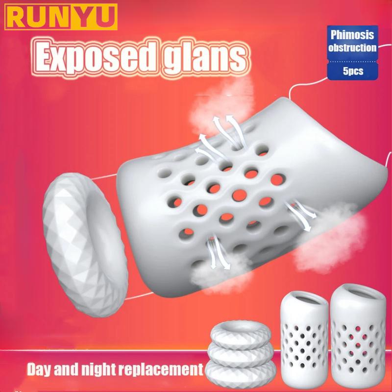 Cock Ring Silikon Penis Ring Mann Forsinkelse Ejakulasjon Varig Cock ring Ereksjon Semen Lock Ring Sexleketøy for menn Voksne 5 stk/sett