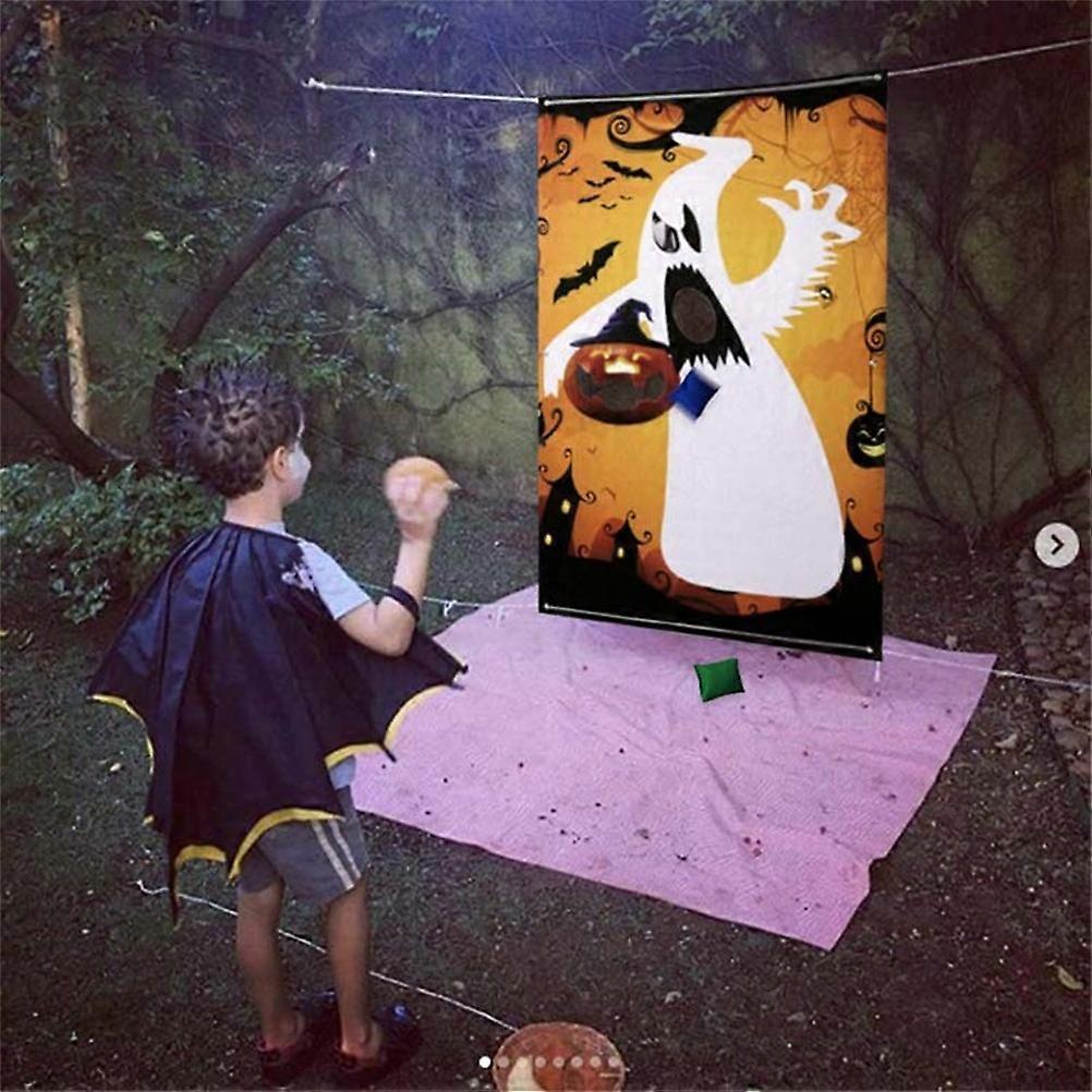 Halloween Bean Bag Toss Game Banner Halloween Toy Outdoor Throwing Games for Adults Kids Party Funny Prop Decorations Supplies Accessories