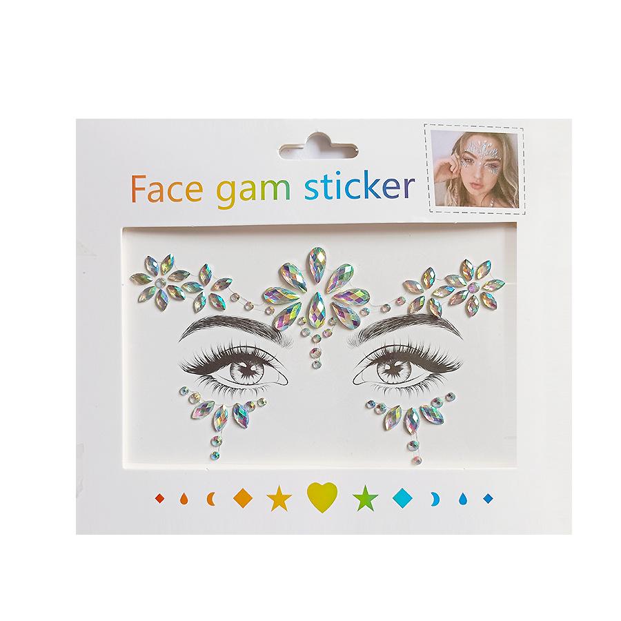 Face and Eye Rhinestone Teardrop Stickers - Pearl & Diamond Bindi Jewelry