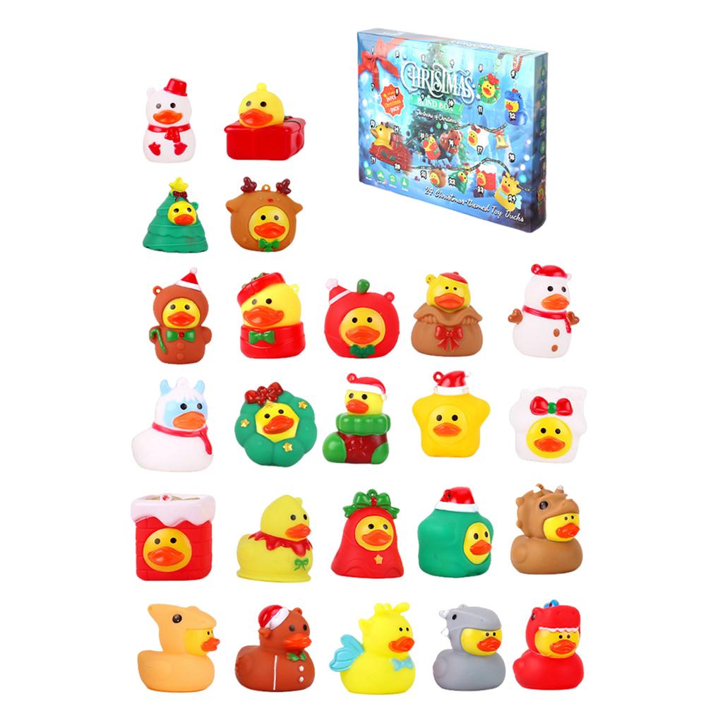 Advents Calendar For Kids Ducks Themed 24pcs Water Play Decor Toy For Holiday Party Centerpiece