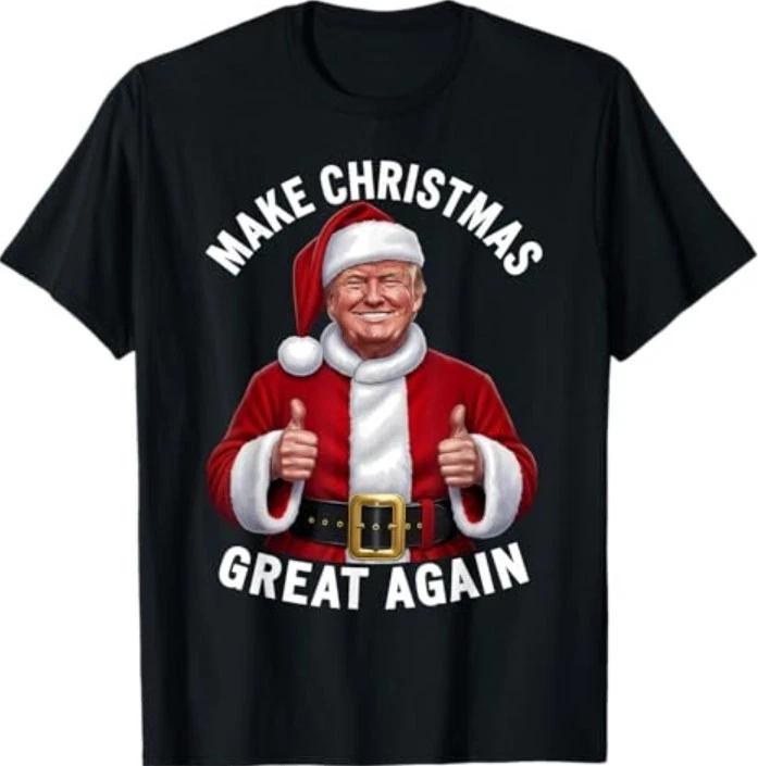 Make Christmas Great Again Xmas Funny Trump Pajamas Ugly T-Shirt 3XL
