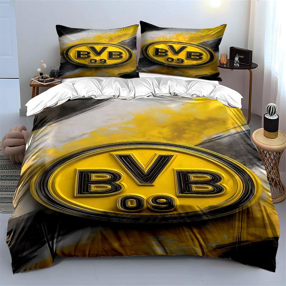 Yellow "BVB 09" Emblem. Bedding Sets Duvet Cover Sets Duvet Covers Pillowcases(1*Duvet Cover 2*Pillowcases Without Duvet Insert)