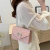 Textured bag women's 2025 new bow chain shoulder bag foreign style personality trendy crossbody commuter small square bag