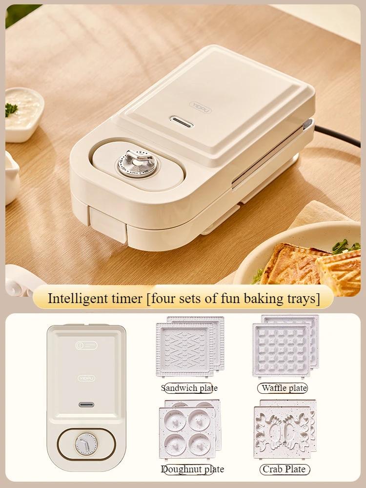 220V Elektrischer Sandwichmaker Waffelmaschine Toaster Backautomat Frühstücksmaschine Pfannkuchen Donuts Sandwichera