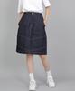Seinteukeulu Wide Dome Half-Band Midi Skirt Wdm-1305 Indigo Denim Brs