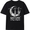 Nature Is My Religion Witch Wider Cut T-Shirt Graphic Short Sleeve Men's T-shirts for Summer Un