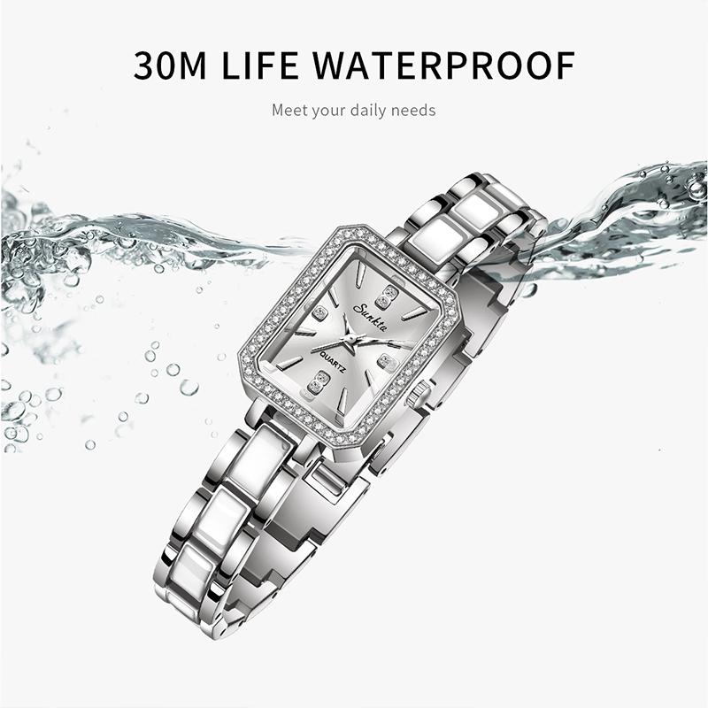 SUNKTA Luxury Women's Watch Fashion Rectangle Ladies Quartz Watches Women Wristwatch Lady Watch Montre Femme Watch Women