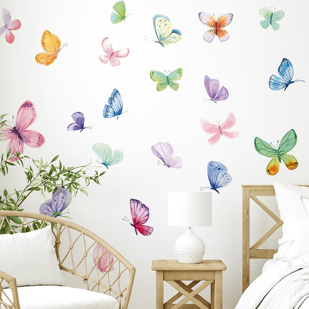 Waterproof Removable Watercolor Butterfly Wall Decals