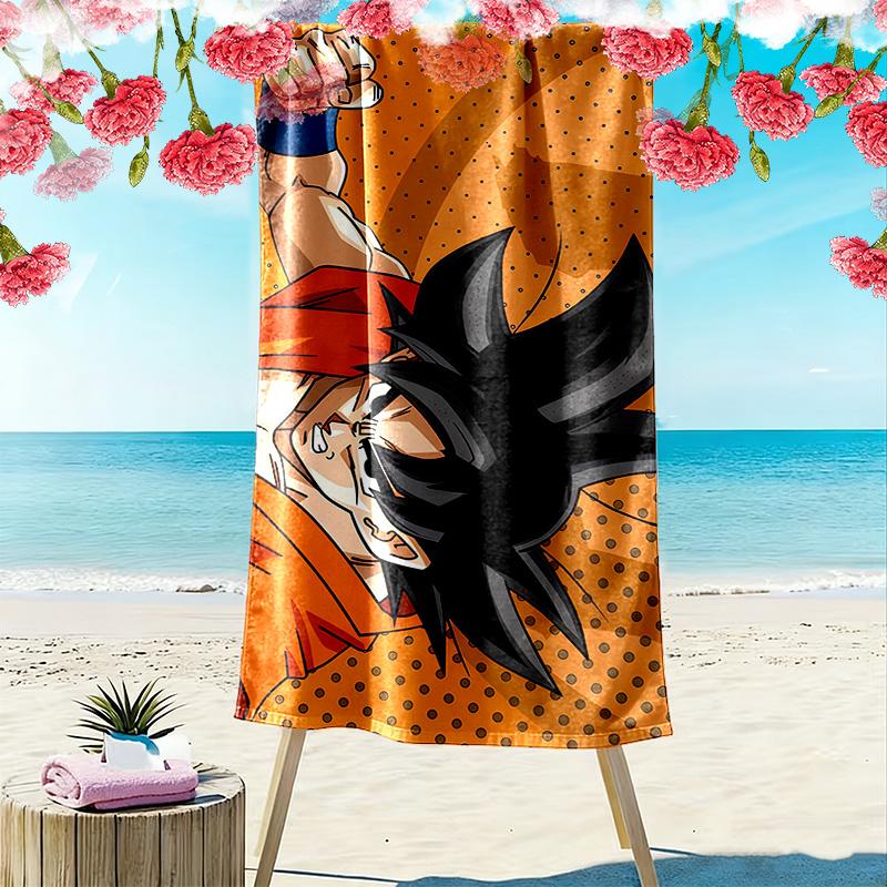 Dragon Ball Aufdruck Strandtuch, Großes Weiches Schnelltrocknendes Handtuch für Strand Camping Schwimmen