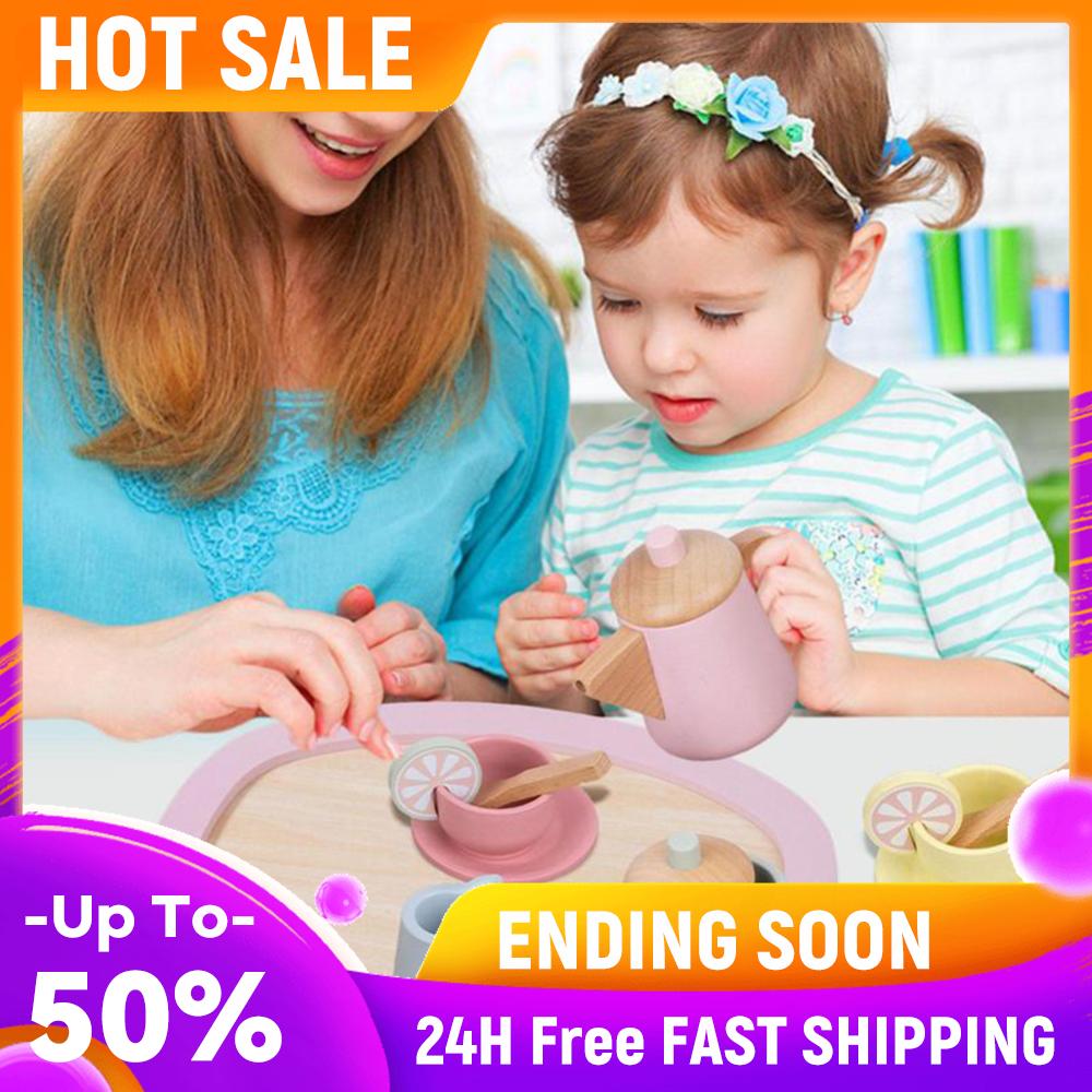 

12pcs Wooden Tea Set Montessori Toys Pretend Play Kitchen Accessories Educational Toys Play Food Playset for Kids Children China Mainland