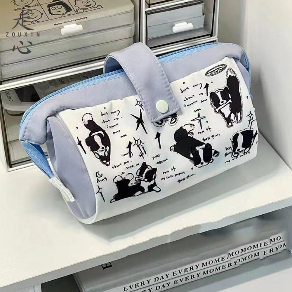 Cartoon Print Cute Dog Pen Bag Large Capacity Stationery Storage Pouch Stationery Organizer  Office