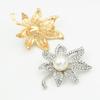 Exquisite Rhinestone Pearl Leaf Brooch for Women - Elegant Accessory for Shirts and Dresses