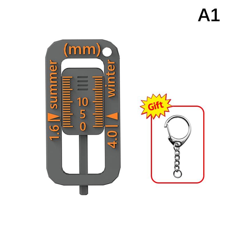 Portable Tire Tread Depth Gauge Keychain Car Tire Safety Check Tool Universal for Road Trip and Vehicle Maintenance