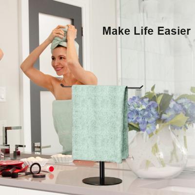Bath Hand Towel Holder Easy To Install Multi-Purpose Bathroom Countertop T-Shape Towel Bar Rack Stand with Heavy Base