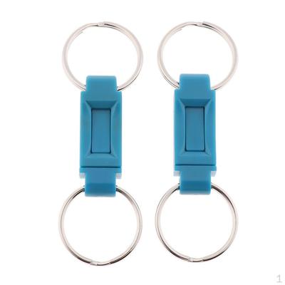 2 Pack Detachable Key Rings Keychains, Convenient Holder, Multipurpose