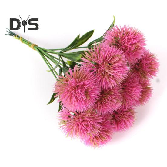 10 Bunches Simulated Dandelion Flower Ball Lifelike Odorless No Maintenance Silk Artificial Flowers for Home Hotel Decoration