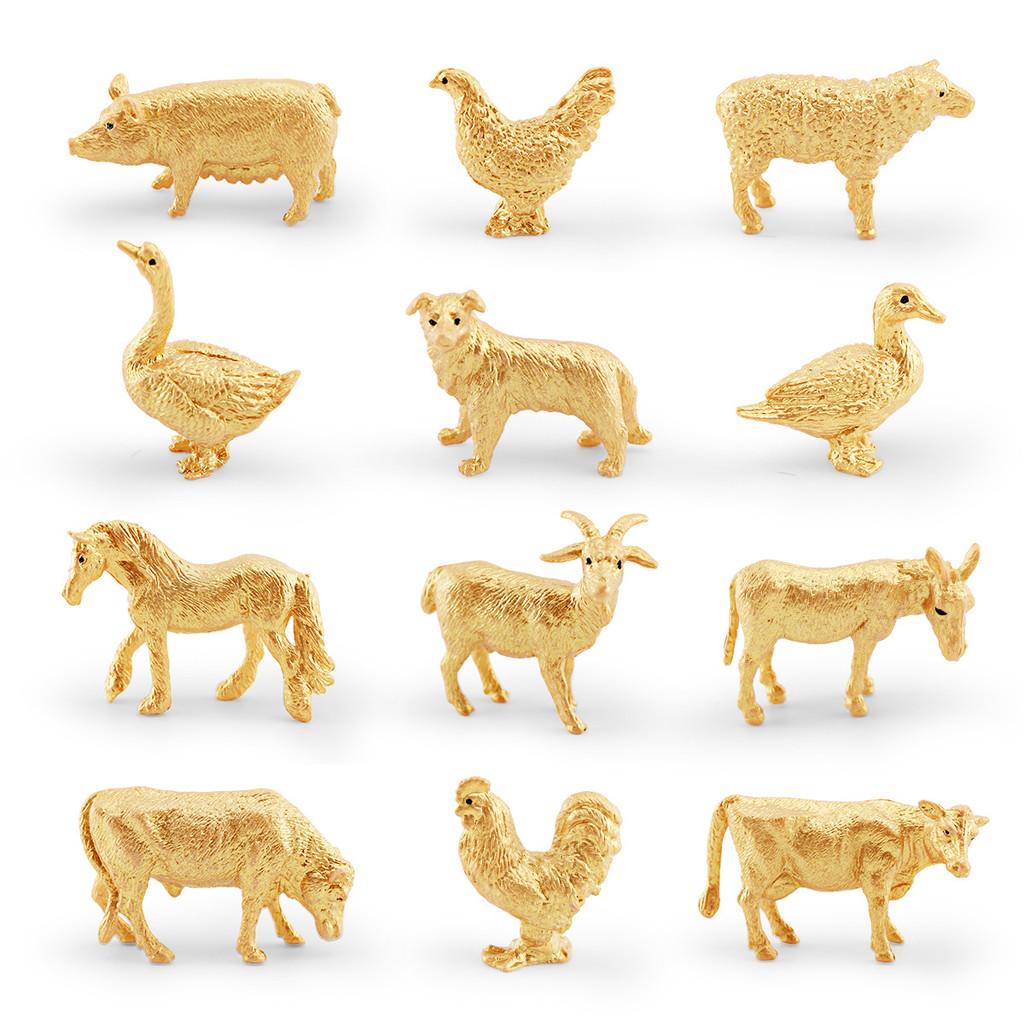 Miniature Pvc Farm Animal Model Pack With Static Livestock And Poultry For Collection And Decor