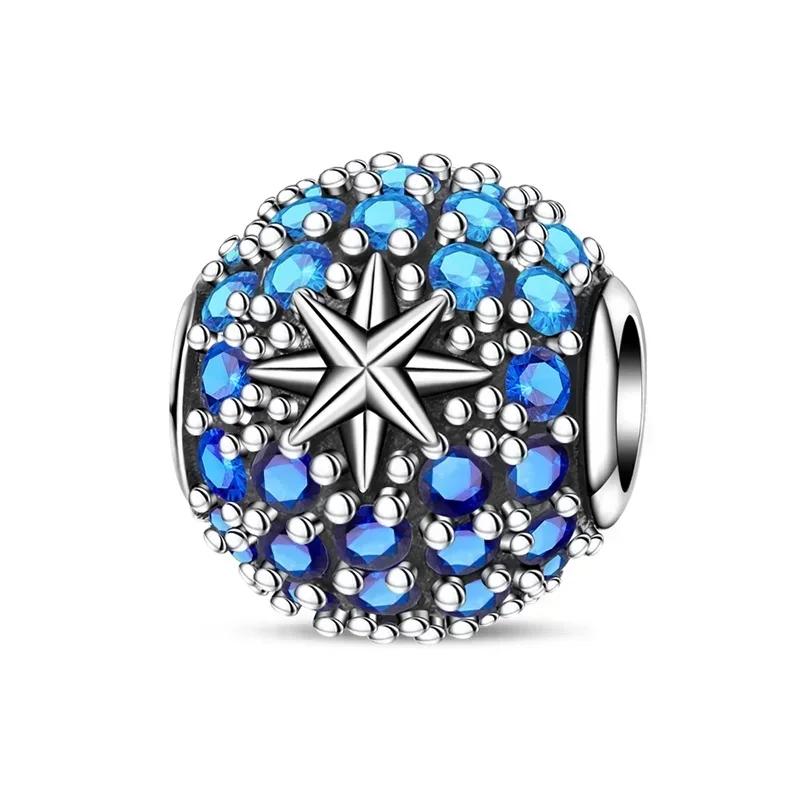Colorful Full Diamond Charms Metal Love Blooming Rose Round Beads Pendant Fit Original Bracelets Necklace Accessory Elegant Fashion Beautiful Lovely