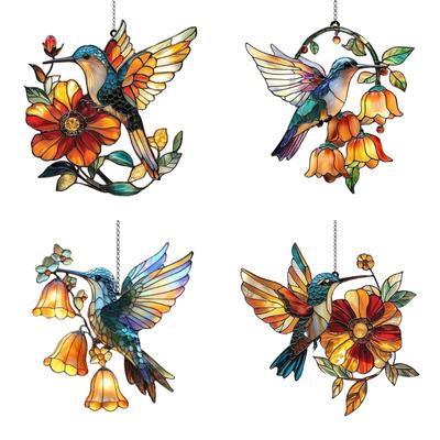 Attrape-soleil Colibri en Acrylique Durable Pour Usage Extérieur Résistant Au Vent Et À La Lumière Du Soleil Sans Décoloration