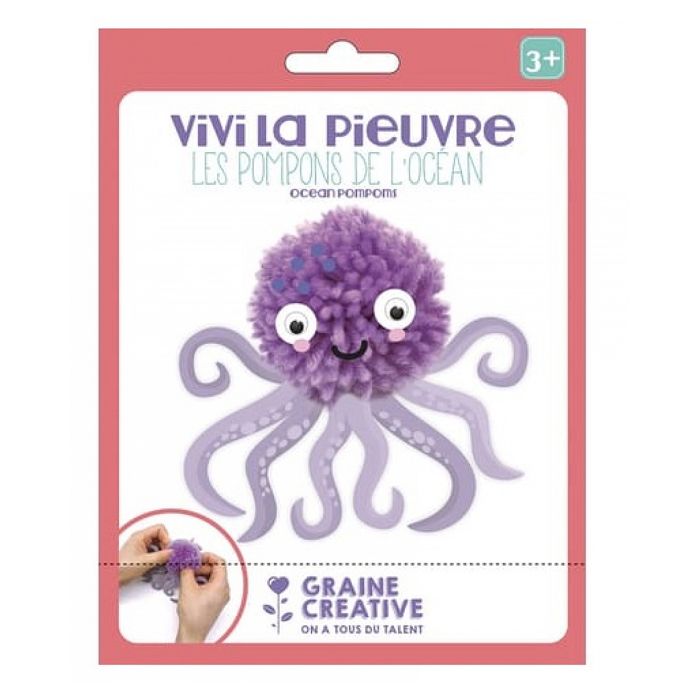 Kit Pompon - Pieuvre - dès 3 ans - Couleur principale: Rose