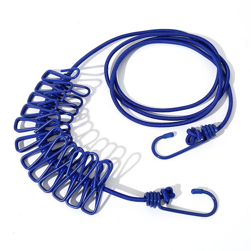 

Выдвижная ветрозащитная эластичная бельевая веревка с 12 зажимами — удобная нескользящая веревка для сушки белья на открытом воздухе.