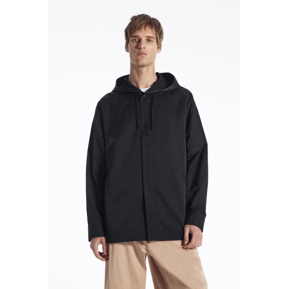 

COS Japan нейлоновая рубашка оверсайз с капюшоном dark navy/M