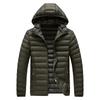 Men's Plus Size Multicolor Lightweight Cotton-Padded Winter Jacket with Detachable Hood